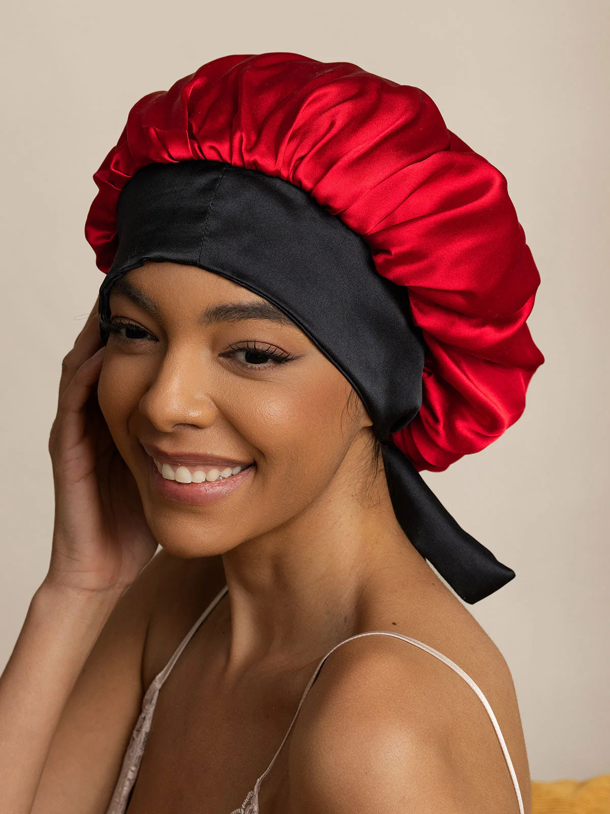 Women's Silk Casual Bonnet with Long Ribbons (Two-tone and Double-sided) - Image 21