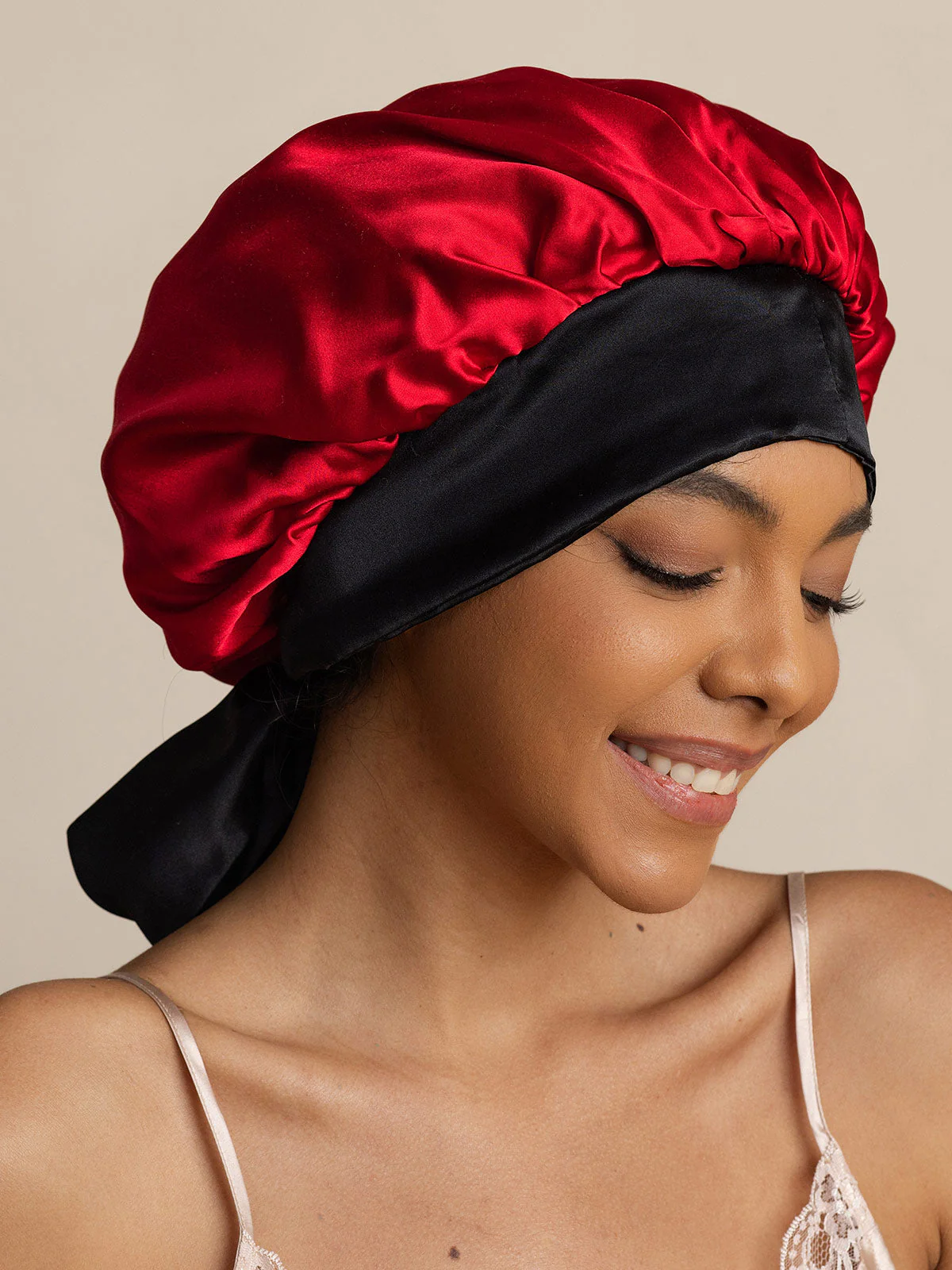 Women's Silk Casual Bonnet with Long Ribbons (Two-tone and Double-sided) - Image 24
